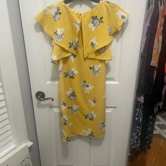 Madison Yellow Floral Asymmetrical Dress - Picture 4 of 7
